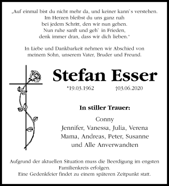 Traueranzeigen Von Stefan Esser Trauer Und Gedenken