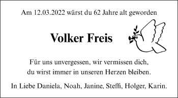 Traueranzeige von Volker Freis von trauer.mein.krefeld.de