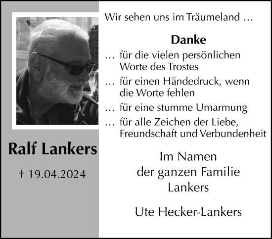 Traueranzeige von Ralf Lankers von trauer.extra-tipp-moenchengladbach.de