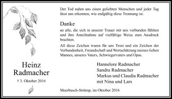 Traueranzeige von Heinz Radmacher von trauer.extra-tipp-moenchengladbach.de