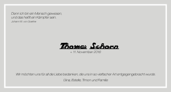 Traueranzeige von Thomas Schorn von trauer.duesseldorfer-anzeiger.de