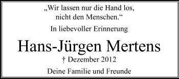 Traueranzeige von Hans-Jürgen Mertens von trauer.mein.krefeld.de