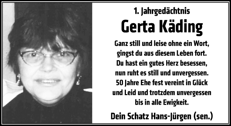  Traueranzeige für Gerta Käding vom 18.09.2016 aus trauer.mein.krefeld.de
