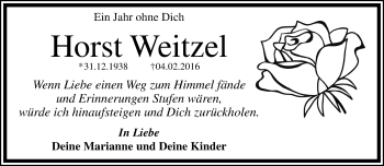 Traueranzeige von Horst Weitzel von trauer.mein.krefeld.de