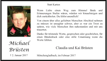 Traueranzeige von Michael Brüsten von trauer.extra-tipp-moenchengladbach.de