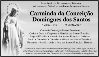 Traueranzeige von Carminda da ConceiÇão Domingues dos Santos von trauer.stadt-kurier.de