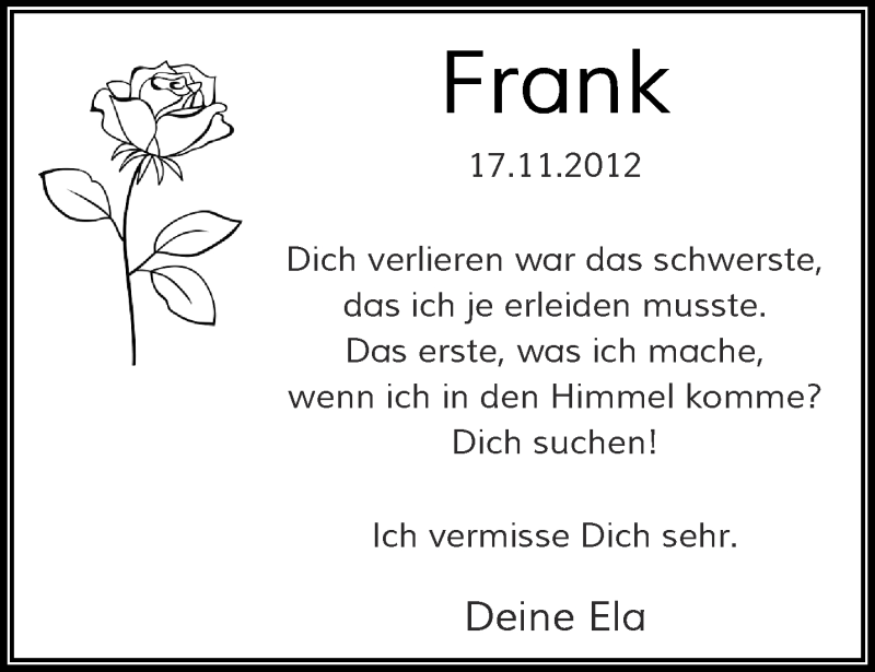  Traueranzeige für Frank Knoche vom 18.11.2017 aus trauer.wuppertaler-rundschau.de