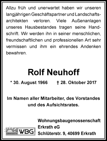 Traueranzeige von Rolf Neuhoff von trauer.duesseldorfer-anzeiger.de