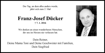 Traueranzeige von Franz-Josef Dücker von trauer.mein.krefeld.de