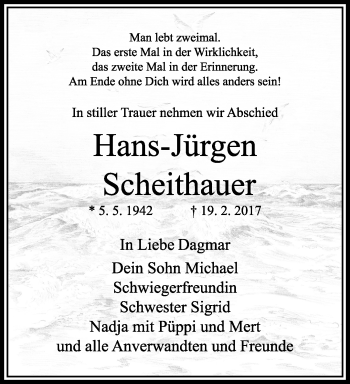 Traueranzeige von Hans-Jürgen Scheithauer von trauer.extra-tipp-moenchengladbach.de