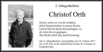 Traueranzeige von Christof Orth von trauer.extra-tipp-moenchengladbach.de