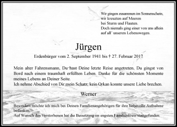 Traueranzeige von Jürgen  von trauer.extra-tipp-moenchengladbach.de