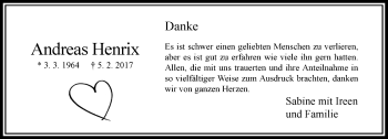 Traueranzeige von Andreas Henrix von trauer.extra-tipp-moenchengladbach.de