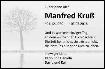 Traueranzeige von Manfred Kruß von trauer.mein.krefeld.de