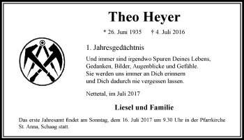 Traueranzeige von Theo Heyer von trauer.extra-tipp-moenchengladbach.de