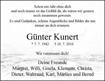 Traueranzeige von Günter Kunert von trauer.extra-tipp-moenchengladbach.de