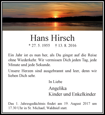 Traueranzeige von Hans Hirsch von trauer.extra-tipp-moenchengladbach.de