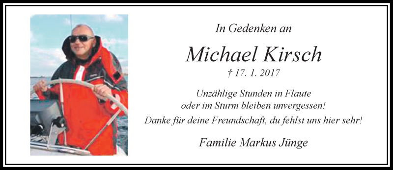  Traueranzeige für Michael Kirsch vom 21.01.2018 aus trauer.extra-tipp-moenchengladbach.de