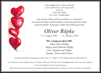 Traueranzeige von Oliver Röpke von trauer.extra-tipp-moenchengladbach.de