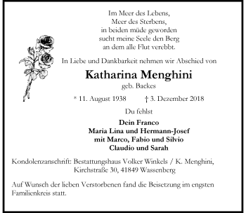 Traueranzeige von Katharina Menghini von trauer.extra-tipp-moenchengladbach.de