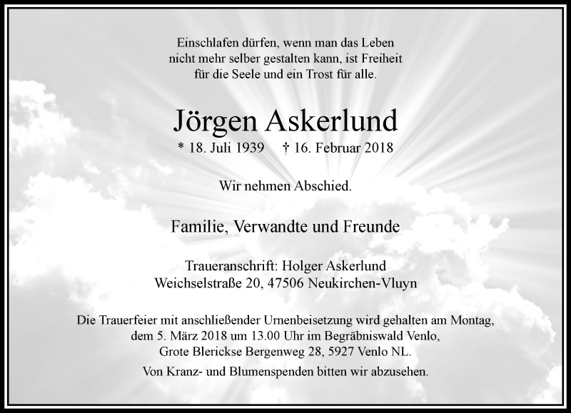  Traueranzeige für Jörgen Askerlund vom 25.02.2018 aus trauer.extra-tipp-moenchengladbach.de