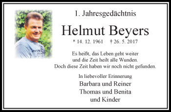 Traueranzeige von Helmut Beyers von trauer.extra-tipp-moenchengladbach.de