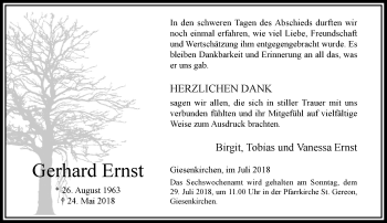 Traueranzeige von Gerhard Ernst von trauer.extra-tipp-moenchengladbach.de