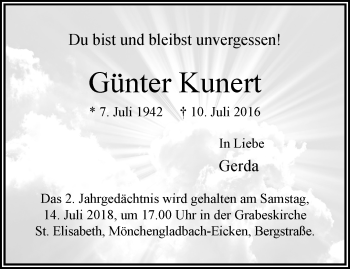 Traueranzeige von Günter Kunert von trauer.extra-tipp-moenchengladbach.de