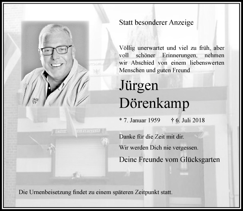  Traueranzeige für Jürgen Dörenkamp vom 15.07.2018 aus trauer.extra-tipp-moenchengladbach.de