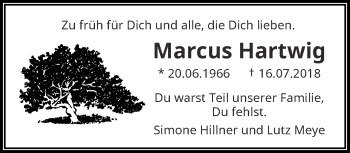 Traueranzeige von Marcus Hartwig von trauer.wuppertaler-rundschau.de