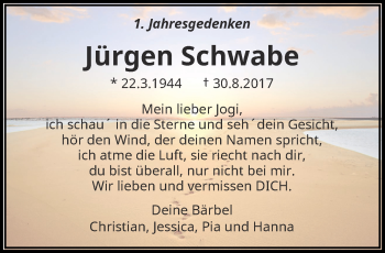 Traueranzeige von Jürgen Schwabe von trauer.wuppertaler-rundschau.de