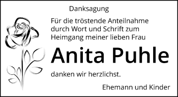 Traueranzeige von Anita Puhle von trauer.mein.krefeld.de