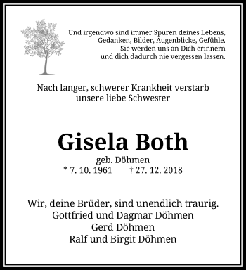 Traueranzeige von Gisela Both von trauer.extra-tipp-moenchengladbach.de