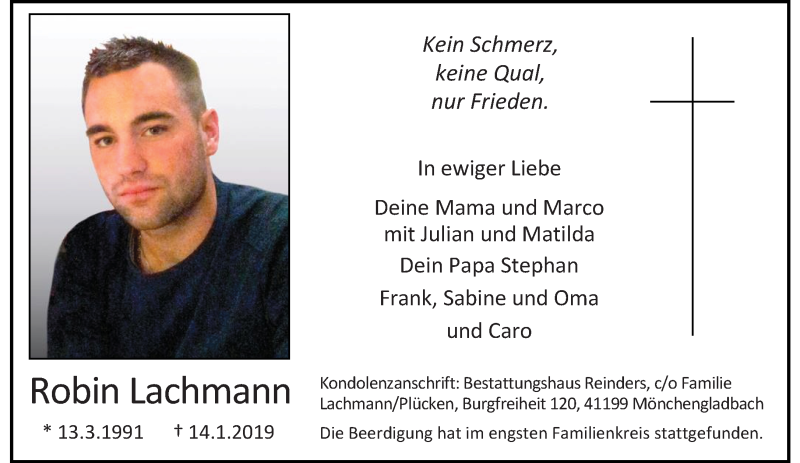  Traueranzeige für Robin Lachmann vom 27.01.2019 aus trauer.extra-tipp-moenchengladbach.de