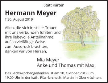 Traueranzeige von Hermann Meyer von trauer.extra-tipp-moenchengladbach.de