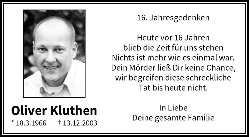  Traueranzeige für Oliver Kluthen vom 14.12.2019 aus trauer.wuppertaler-rundschau.de