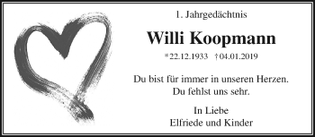 Traueranzeige von Willi Koopmann von trauer.mein.krefeld.de