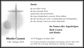 Traueranzeige von Martin Coenen von trauer.extra-tipp-moenchengladbach.de