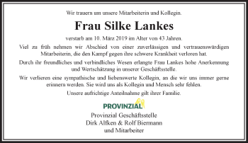 Traueranzeige von Silke Lankes von trauer.extra-tipp-moenchengladbach.de