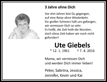 Traueranzeige von Ute Giebels von trauer.extra-tipp-moenchengladbach.de