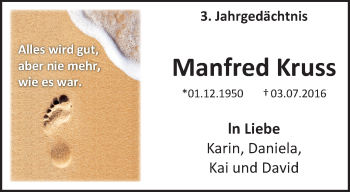 Traueranzeige von Manfred Kruss von trauer.mein.krefeld.de