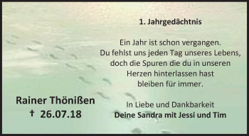 Traueranzeige von Rainer Thönißen von trauer.extra-tipp-moenchengladbach.de