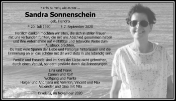 Traueranzeige von Sandra Sonnenschein von trauer.extra-tipp-moenchengladbach.de