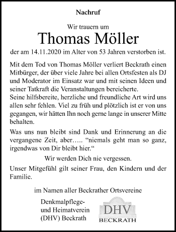 Traueranzeige von Thomas Möller von trauer.extra-tipp-moenchengladbach.de