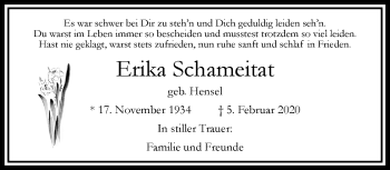 Traueranzeige von Erika Schameitat von trauer.extra-tipp-moenchengladbach.de