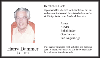 Traueranzeige von Harry Dammer von trauer.extra-tipp-moenchengladbach.de