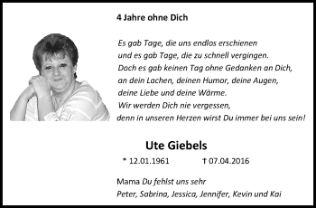 Traueranzeige von Ute Giebels von trauer.extra-tipp-moenchengladbach.de