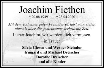 Traueranzeige von Joachim Fiethen von trauer.mein.krefeld.de
