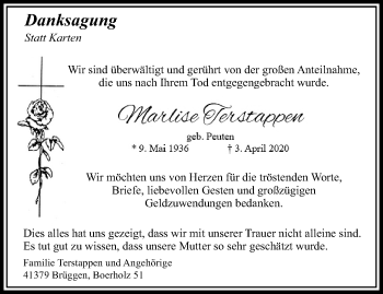 Traueranzeige von Marlise Terstappen von trauer.extra-tipp-moenchengladbach.de
