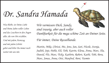 Traueranzeige von Sandra Hamada von trauer.extra-tipp-moenchengladbach.de